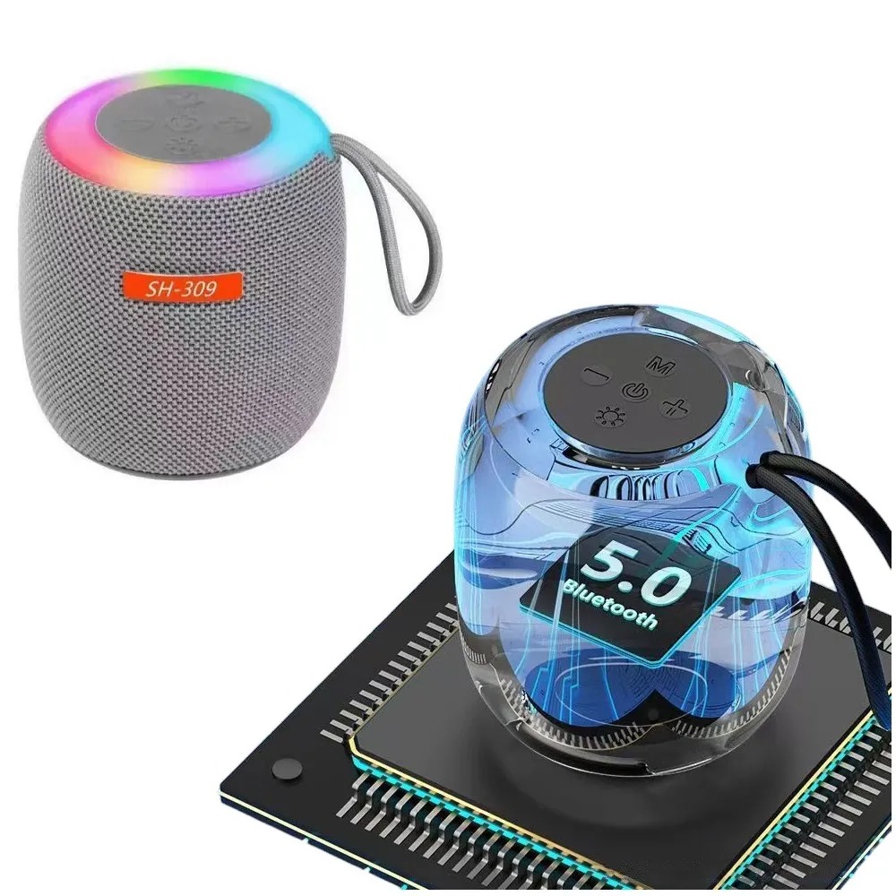 Mini Parlante Portátil SH-309 con luz LED vista frontal